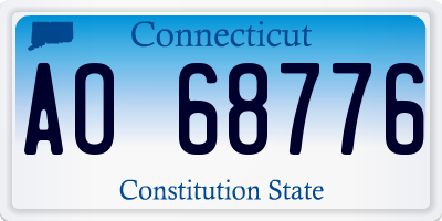 CT license plate AO68776