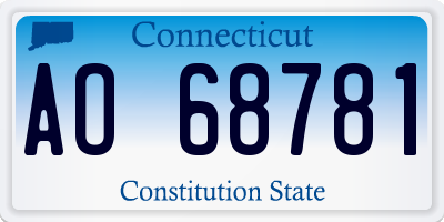 CT license plate AO68781