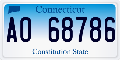 CT license plate AO68786