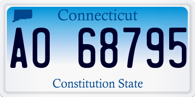 CT license plate AO68795