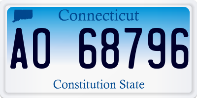 CT license plate AO68796