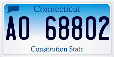 CT license plate AO68802