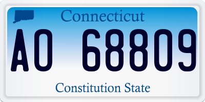 CT license plate AO68809