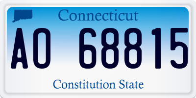 CT license plate AO68815
