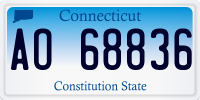 CT license plate AO68836