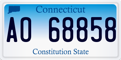 CT license plate AO68858