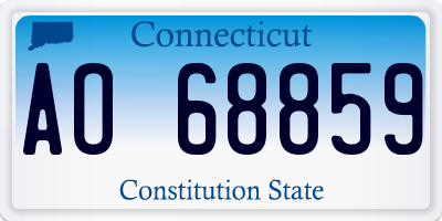 CT license plate AO68859