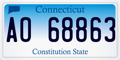 CT license plate AO68863