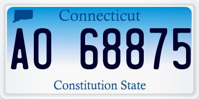 CT license plate AO68875