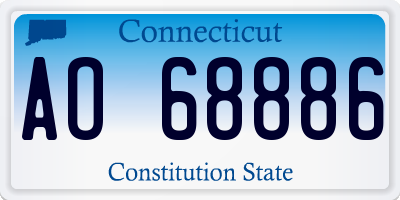 CT license plate AO68886