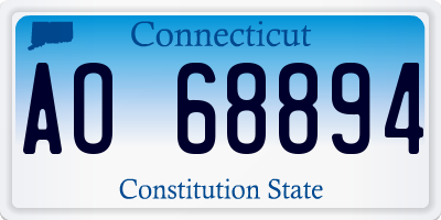CT license plate AO68894