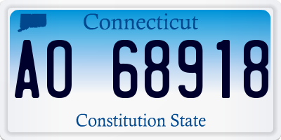 CT license plate AO68918