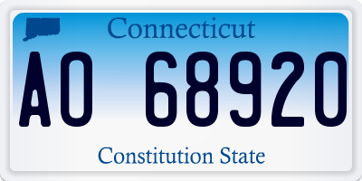 CT license plate AO68920