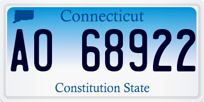 CT license plate AO68922