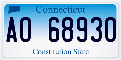 CT license plate AO68930