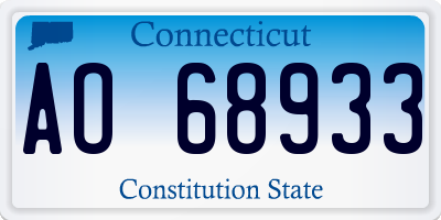 CT license plate AO68933