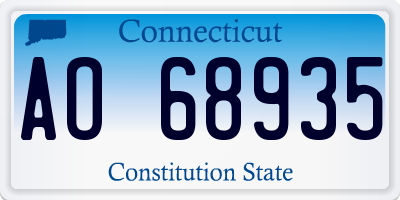 CT license plate AO68935