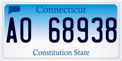CT license plate AO68938