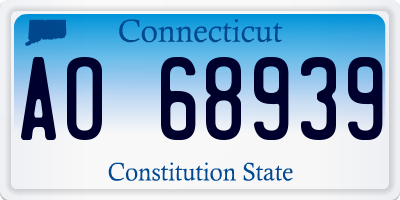 CT license plate AO68939
