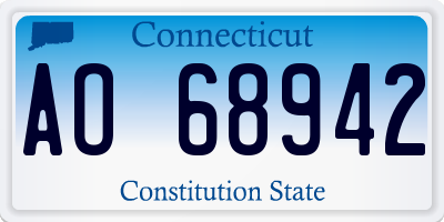 CT license plate AO68942