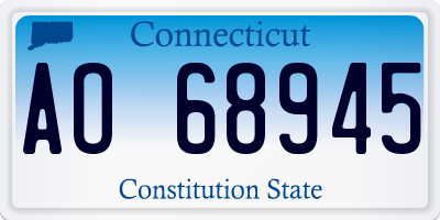 CT license plate AO68945