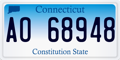 CT license plate AO68948