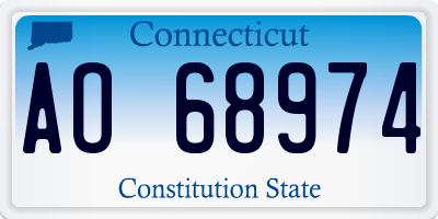 CT license plate AO68974