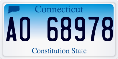 CT license plate AO68978