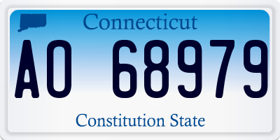 CT license plate AO68979