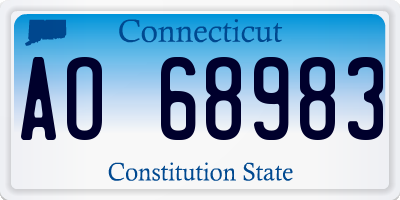 CT license plate AO68983