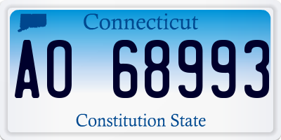 CT license plate AO68993