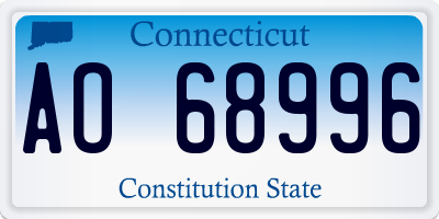 CT license plate AO68996