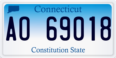 CT license plate AO69018