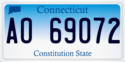 CT license plate AO69072