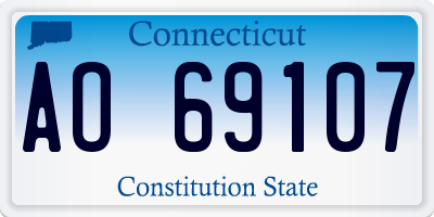 CT license plate AO69107