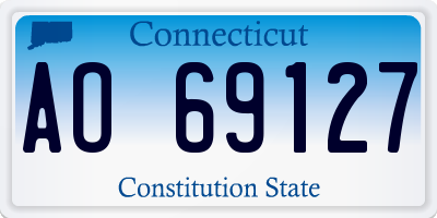 CT license plate AO69127