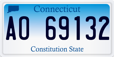 CT license plate AO69132