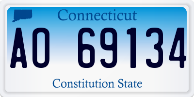 CT license plate AO69134