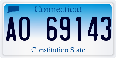 CT license plate AO69143