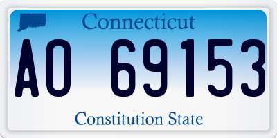 CT license plate AO69153