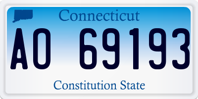 CT license plate AO69193