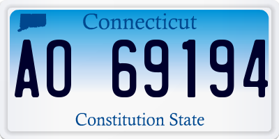 CT license plate AO69194