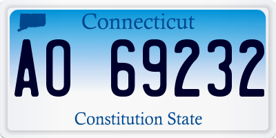 CT license plate AO69232