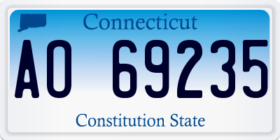 CT license plate AO69235