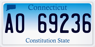 CT license plate AO69236
