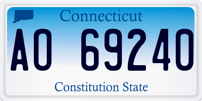 CT license plate AO69240