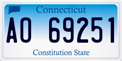 CT license plate AO69251