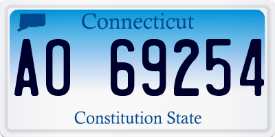 CT license plate AO69254