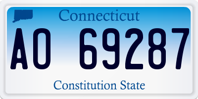 CT license plate AO69287