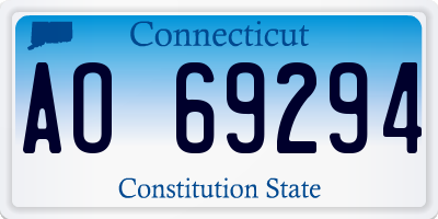 CT license plate AO69294